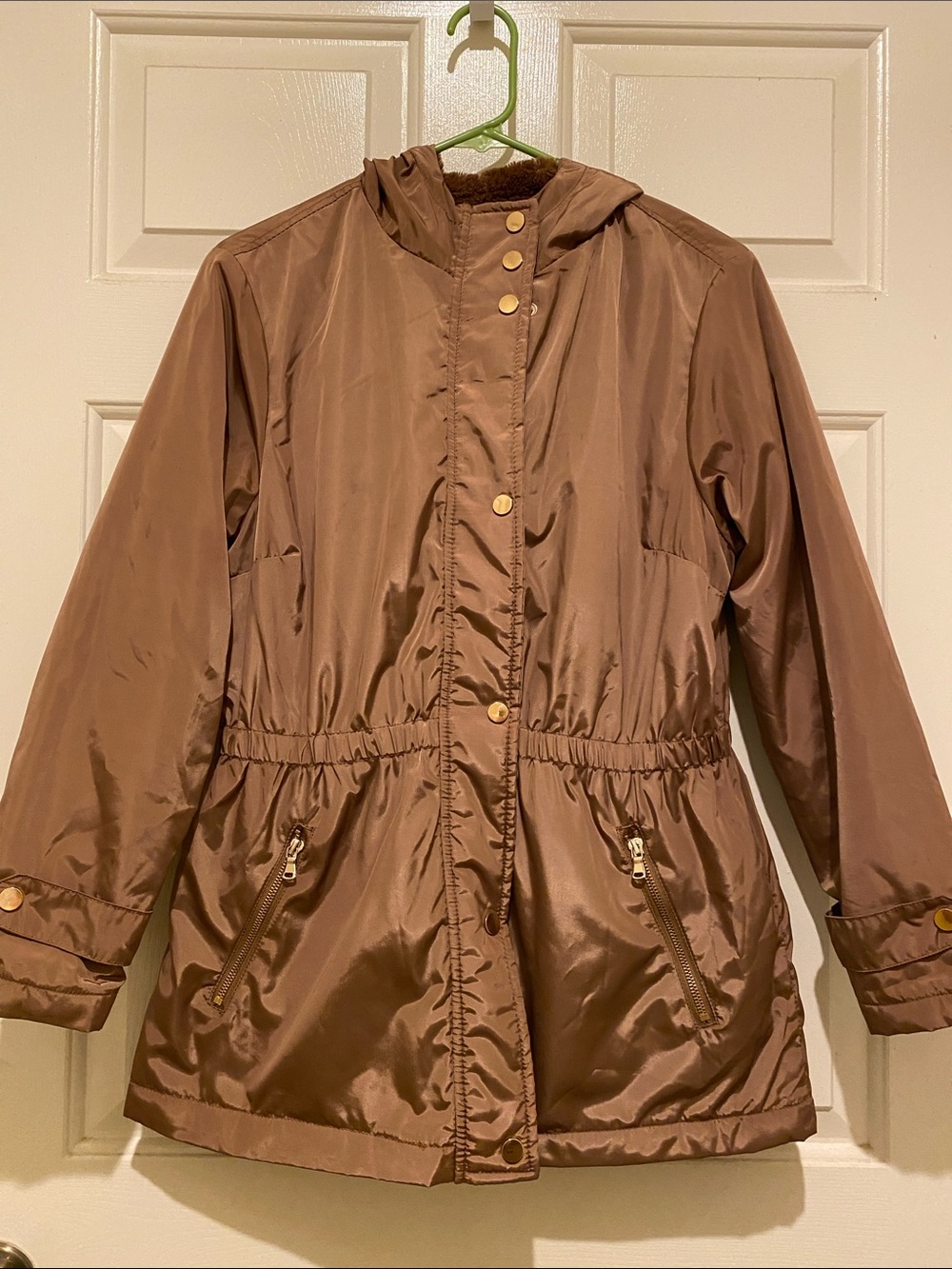 Women's Brown Hooded Packable Jacket